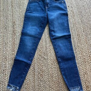 Zara Blue Skinny Jeans with Tapered Leg and Faded Wash